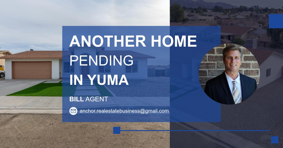 lafiorelle's tweet photo. Another Yuma Home Pending! 

Congrats to Bill Agent from Bilal Broker for helping another Yuma homeowner get their home sold! 

Get your FREE Home Value Estimate and more information!
 https://t.co/43eUy8AjcT https://t.co/8JO0KNrXCi
