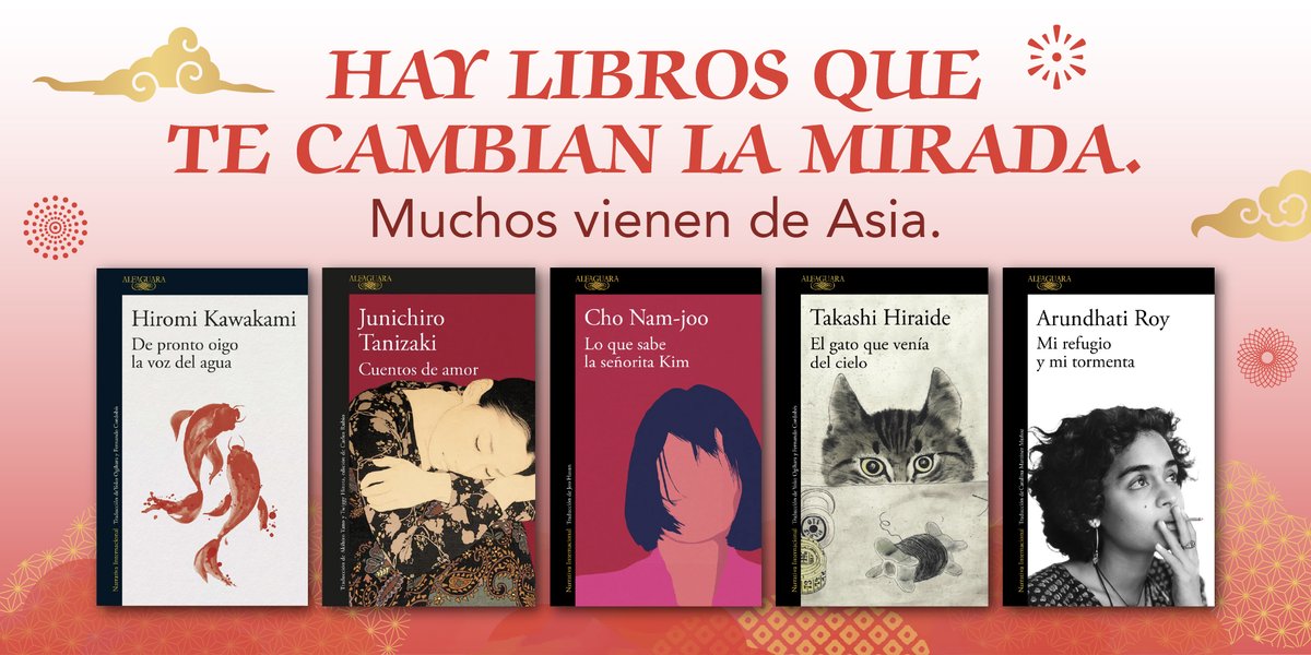 AlfaguaraMex's tweet photo. Cada libro abre un destino. ✈️📚 Recorre Asia con nuestra selección de #MarzoAsiático. 🏯

Descubre más aquí 👉: https://t.co/khbwLfbP40 https://t.co/ndx1oTpJWX