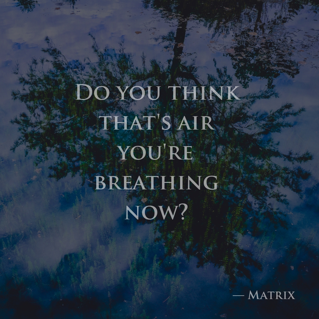 wectar's tweet image. Do you think that's air you're breathing now? — Matrix

#Matrix #think #now