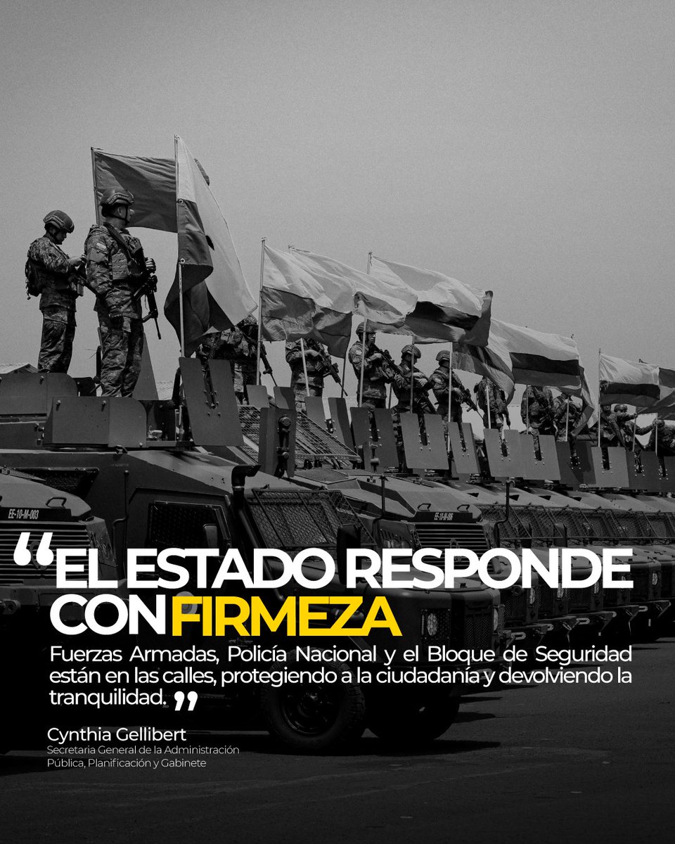 Actuamos con decisión para devolver la paz a nuestra gente 🇪🇨💜

#BloquedeSeguridad
#ElNuevoEcuador