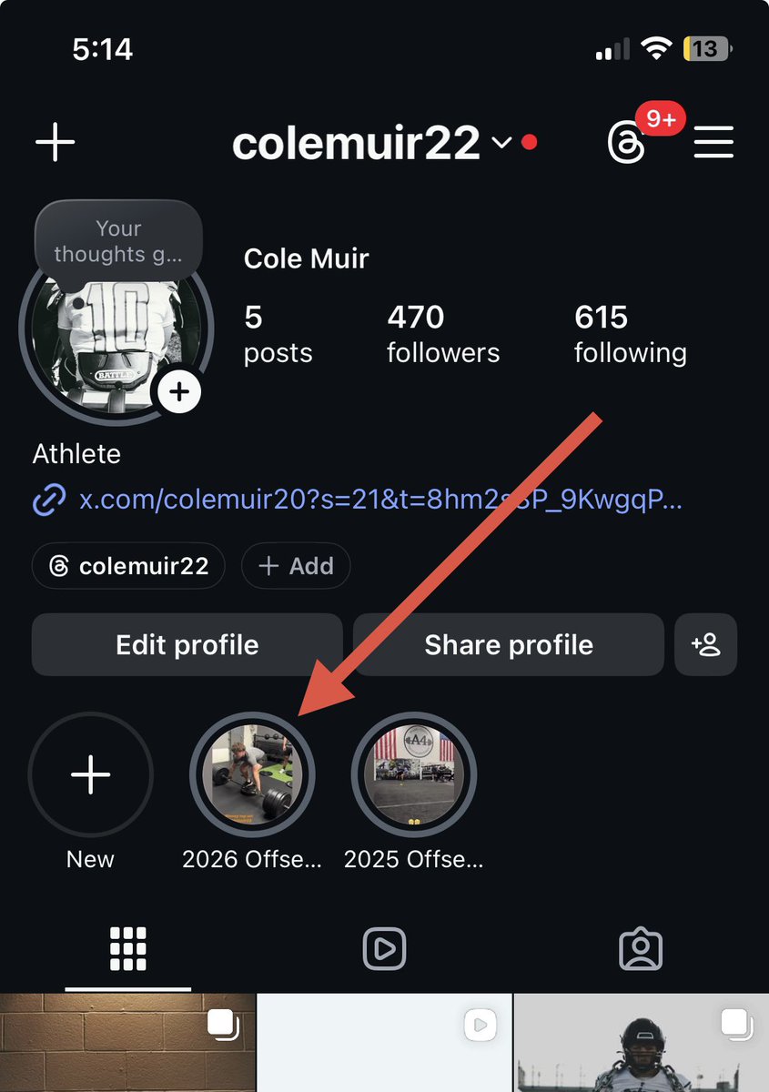 Cole Muir “FB/LB” tweet media