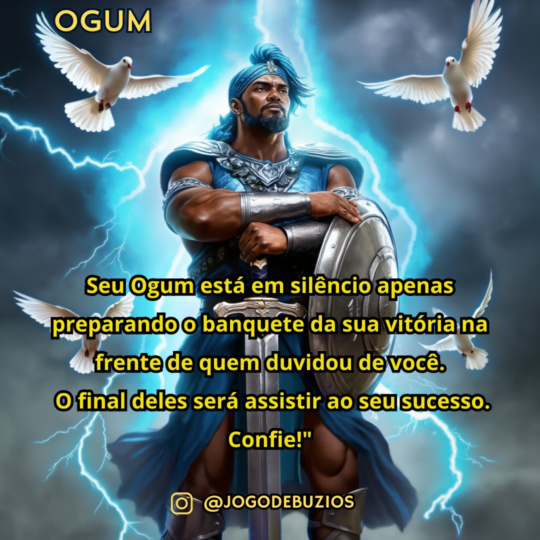 candomble's tweet image. "Ogum está em silêncio apenas preparando o banquete da sua vitória na frente de quem duvidou de você. O final deles será assistir ao seu sucesso. Confie!"

✅ 𝗙𝗔𝗟𝗘 𝗔𝗚𝗢𝗥𝗔 𝗡𝗢  𝗪𝗛𝗔𝗧𝗦𝗔𝗣𝗣
wa.me/5511992110000?…

#exú #pombagira
#jogodebuzios #jogodebúzios