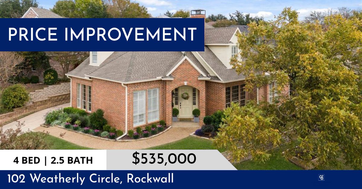 MattesonGroup's tweet photo. 📍 Price Improvement 📍 This recently reduced home at 102 Weatherly Circle in Rockwall won't last long, so, don't wait to set up a showing! Reach out here or at (214) 405-3643 for more information! https://t.co/ygrkGoyxKs https://t.co/jWLOqeCr4H