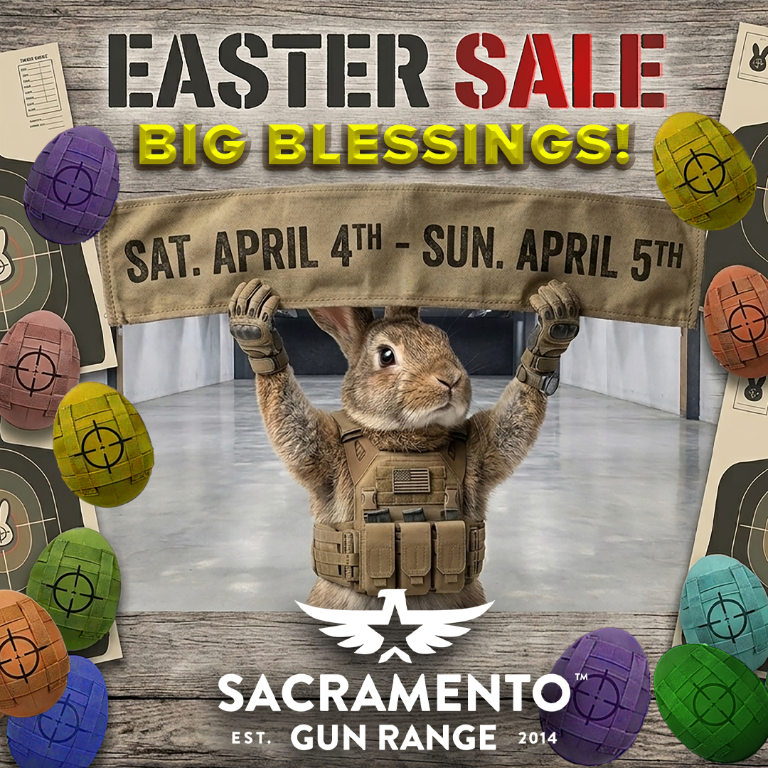 Easter Weekend is coming… April 4 &amp; 5

#gunrange #gunstore #range #eastersale #easter #happyeaster  #gunsale #usedgunsale #sgrange #sacramento #sacramentogunrange