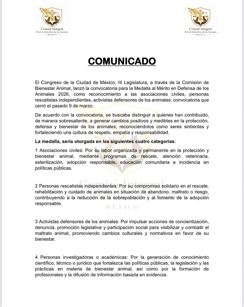 Comite Integral por el Derecho de los Animales tweet media