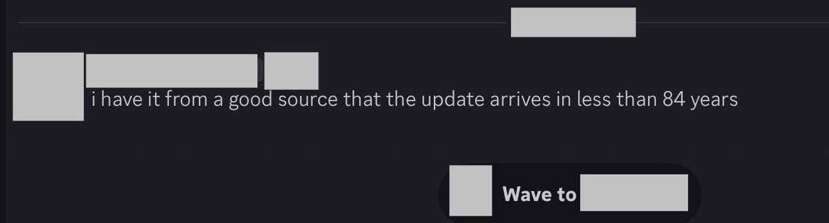 LegitSBGLeaks's tweet photo. A reliable source told me that a good source told him that the next update will arrive in less than 84 years! https://t.co/c3i4OZoRNa