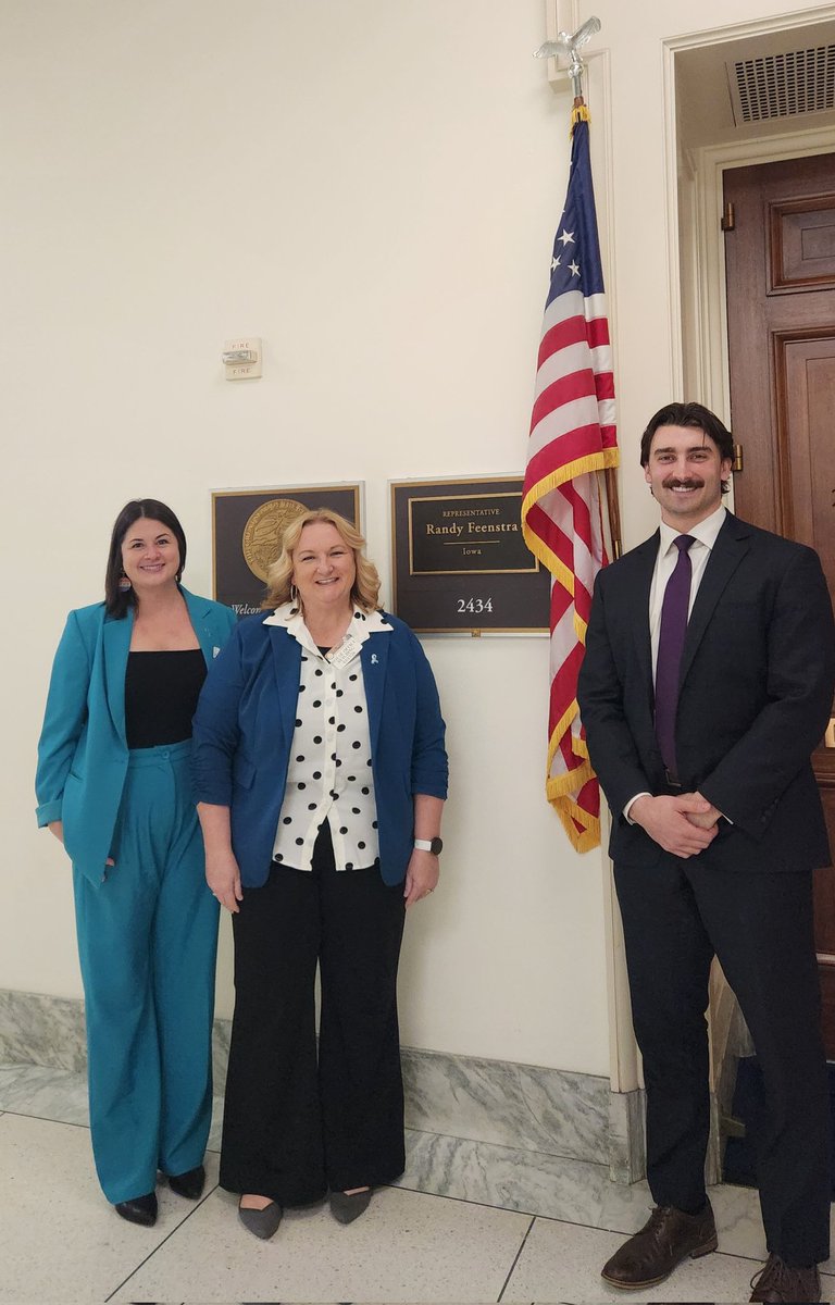 We had a good conversation with Beau Solberg from <a href="/RepFeenstra/">Rep. Randy Feenstra</a> office about the needs around ovarian cancer and the demand for more healthcare providers in Iowa. Thanks for your support! #ocraadvocacyday #TealAction #advocateleader Ovarian Cancer Research Alliance OCRA