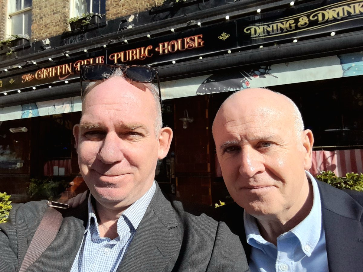 seanbwparker's tweet photo. They don't call Michael Naughton and me the Cagney &amp; Lacey of Vauxhall for nothing you know. Or perhaps at all

@EmpowerInnocent in Laahndan Taahn today, on important @DanielBarrs2 business https://t.co/HB2lQi7bRz