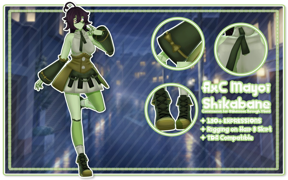 AxelC0de's tweet photo. ✨C0mmissi0n Showcase for @GLumiose !✨

Such a cutie to work on, making unnatural skin tones is always fun, and the stitches were really entertaining to make! 

#MMD #UTAU https://t.co/V8ExDH5H14