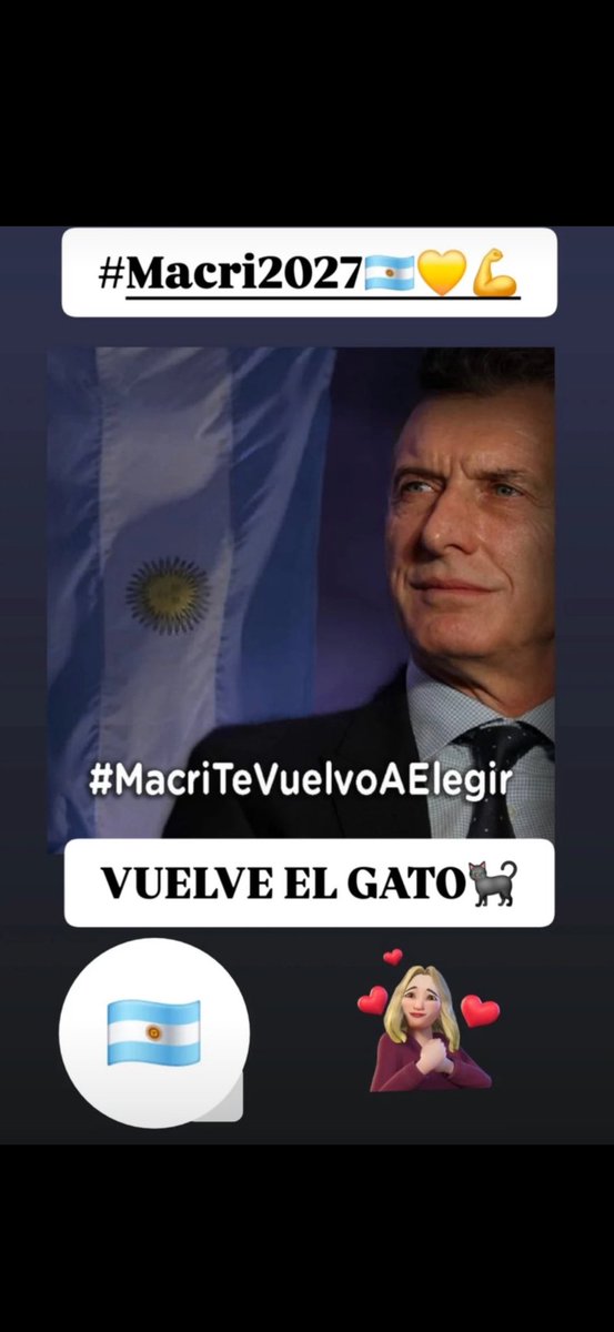 ElsaKekita's tweet photo. FALTAN DOS DIAS, YA VIENE  LA ESPERANZA DE TODOS LOS ARGENTINOS, VAMOS PRESIDENTE CON TODO!!!!!!!!!!!!!!!!!@mauriciomacri https://t.co/WpaOkE7PKb