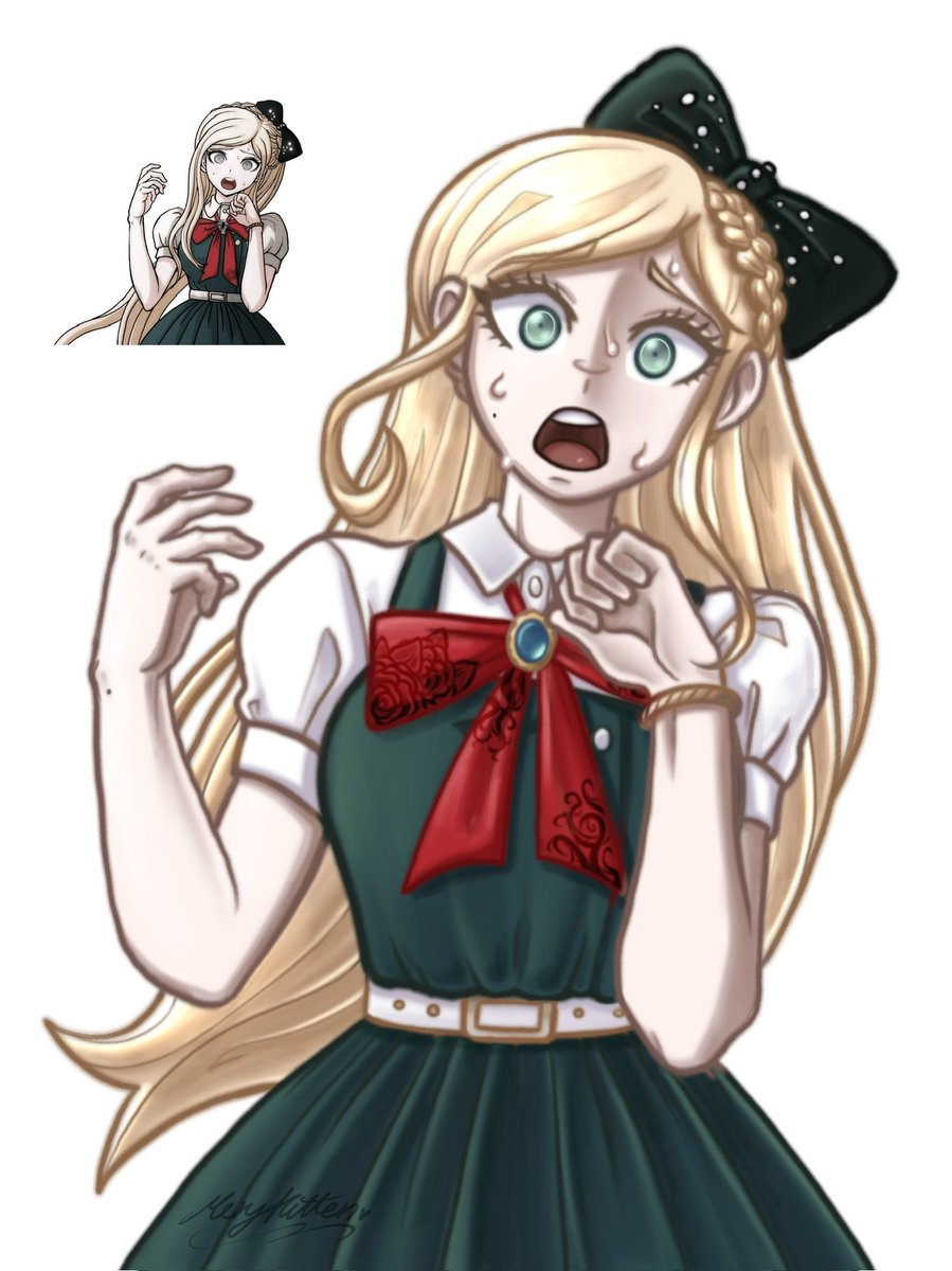 I was bored so I drew some Danganronpa Sprites in (one of) my style! <3

Added some details to their designs, what do you think about em?^^
Check down to see Kirumi without lipstick!🧵

#Danganronpa #danganronpatwt #kazuichisoda #nagitokomaeda #kirumitojo #Sonianevermind