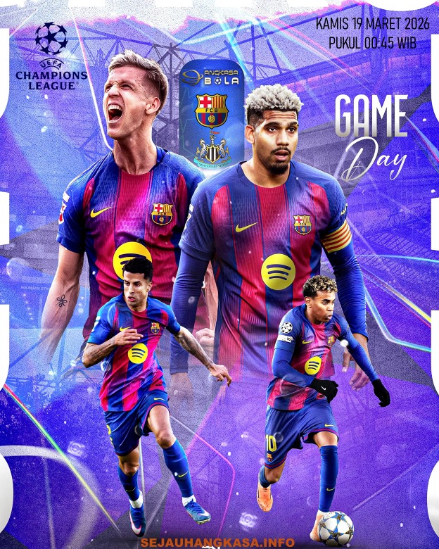 KSuha54355's tweet photo. ⚽🔥BIG MATCH🔥⚽

UEFA CHAMPIONS LEAGUE
BARCELONA VS NEWCASTLE UNITED
KAMIS 19 MARET 2026 | PUKUL 00:45 WIB 

BETTING TEAM TERSAYANG KAMU DI ANGKASABOLA 
KLAIM BONUS DEPOSIT 100RB SETIAP HARINYA
Bisa Hubungi CS Kami LINK : https://t.co/pLEqlz8ibG https://t.co/nQZ5CVxUrQ