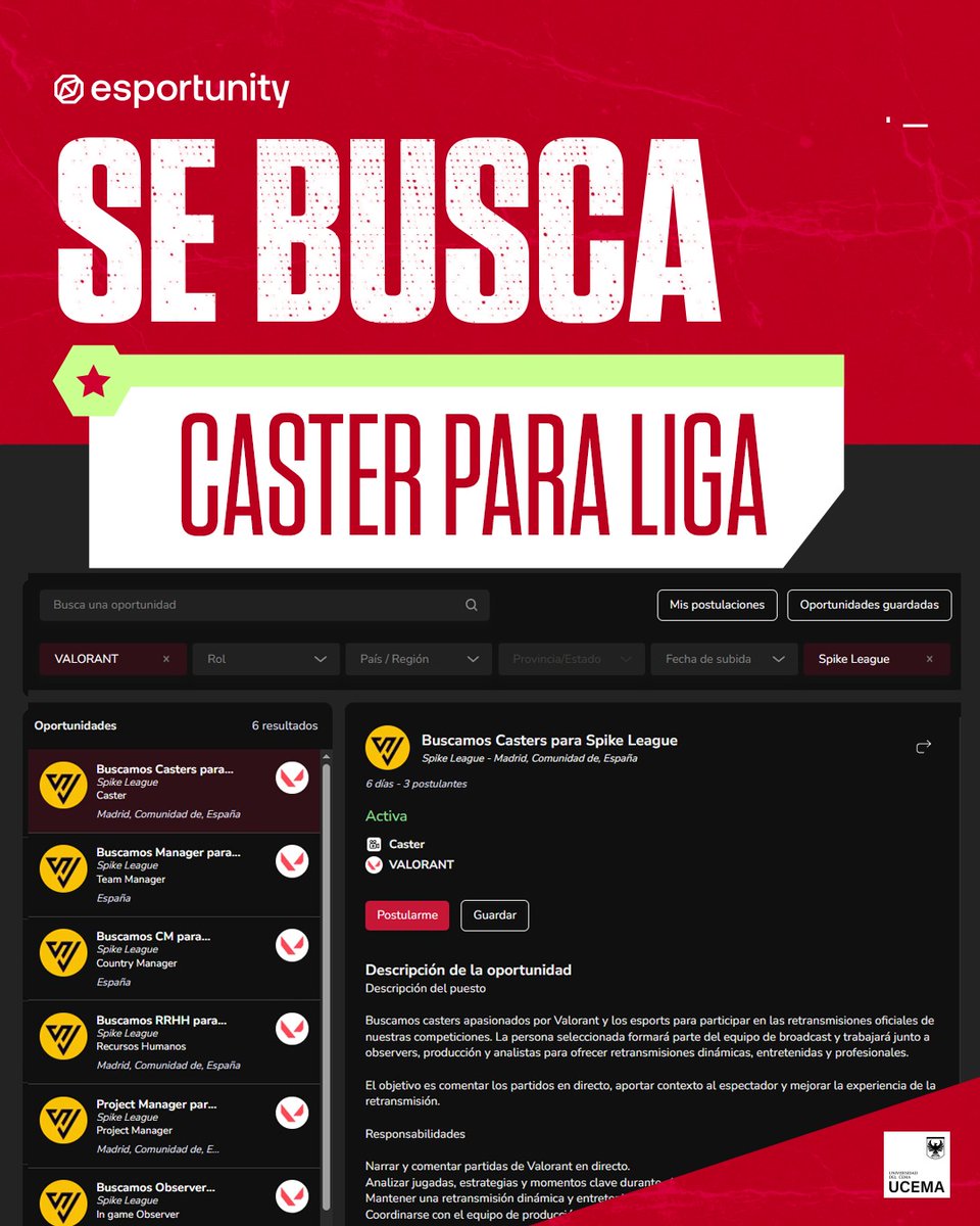 esportunitygg's tweet photo. ¿QUERÉS TRABAJAR PARA LA @spikeleague_ES? 

ESTA ES TU OPORTUNIDAD 🫵🔝

Más info 👉 https://t.co/vg8Y6UKLed https://t.co/s80Ry3phI2