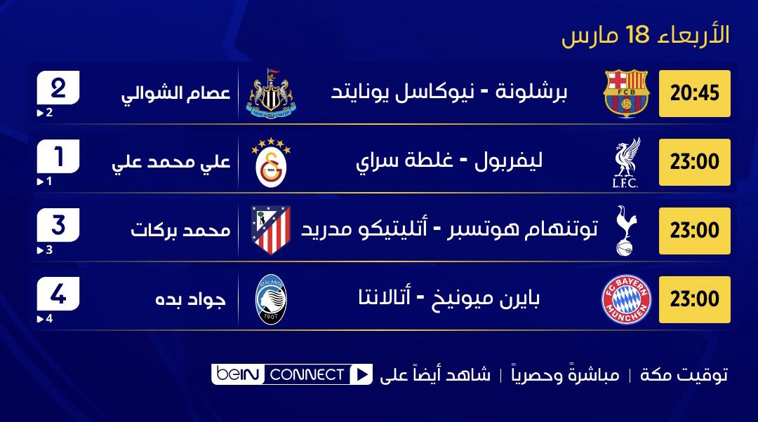 ..🌹✋🏻..
دوري أبطال  أوروبا  ..
دور الــ 16  ..  مرحلة  الإياب  ..