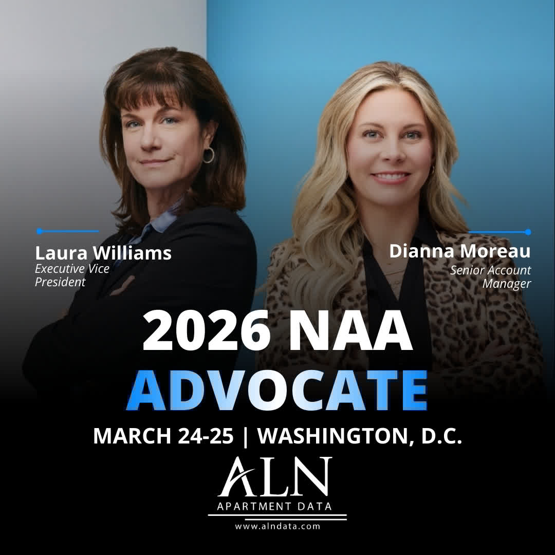 ALNAptData's tweet image. #TeamALN is headed to @NAAhq Advocate 2026 in Washington, D.C. on March 24–25!
We're excited to connect with industry leaders and advocate for the future of the #multifamily industry. If you'll be attending, let's connect.
See you there! alndata.co/see-you-there