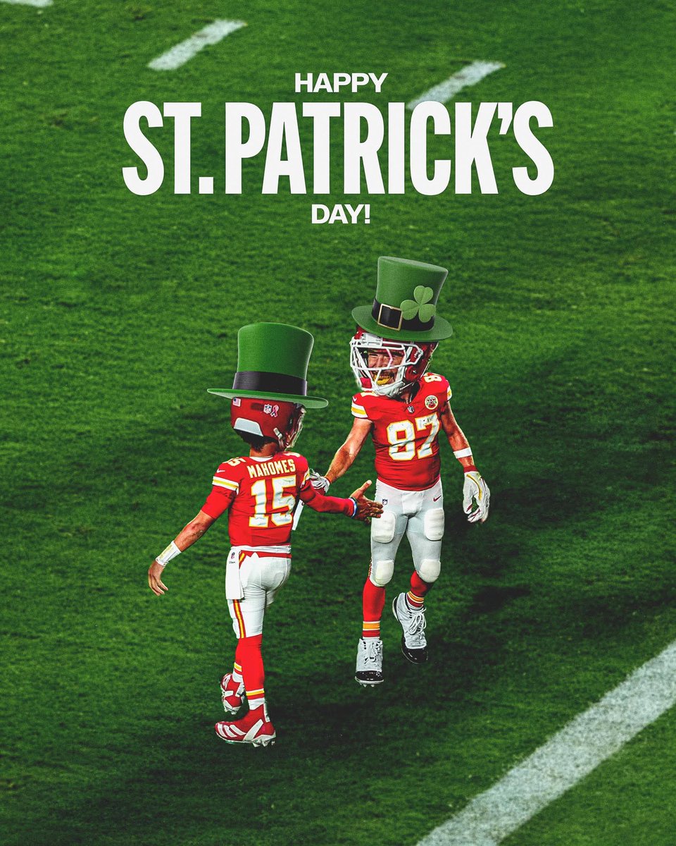 We’ll let you wear green today, Chiefs Kingdom ♥️😉♥️ Happy St. Patrick’s Day!