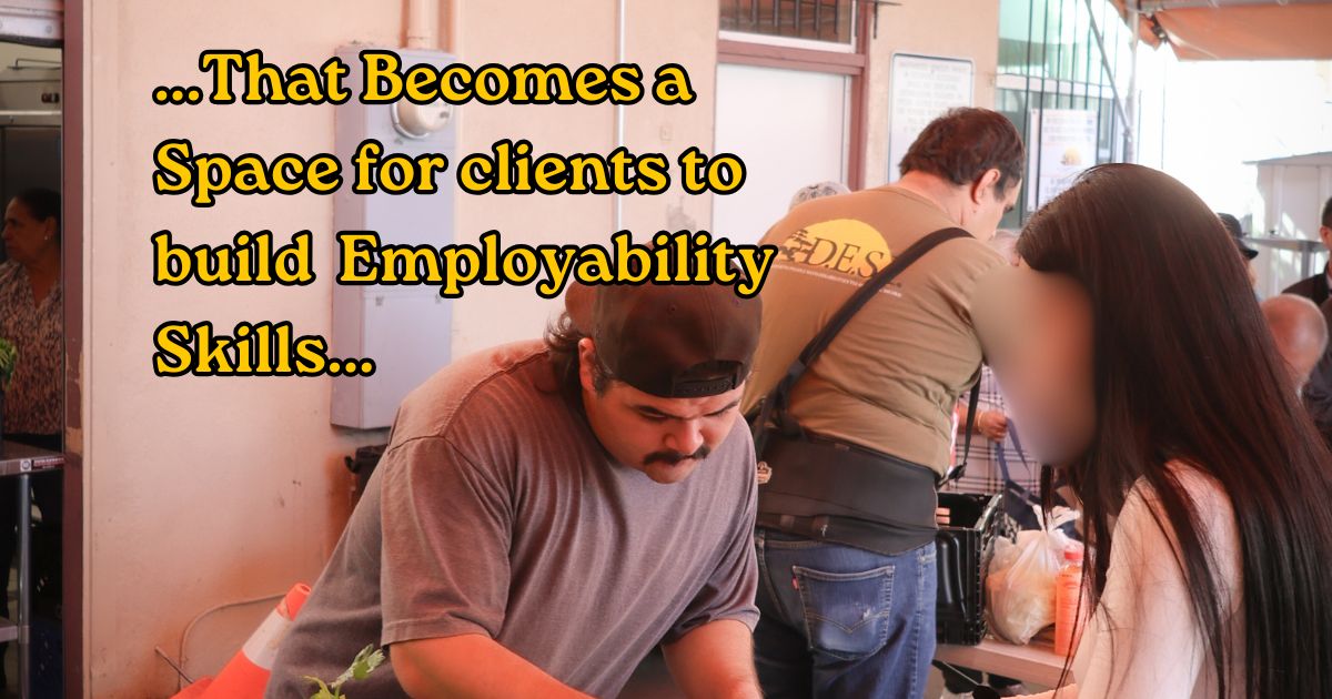 desisocal's tweet photo. The food bank is a dynamic training ground where individuals with disabilities gain valuable, hands-on job skills—from inventory management to customer service—supported by D.E.S.I. job coaches. https://t.co/cnJzdDuB8l