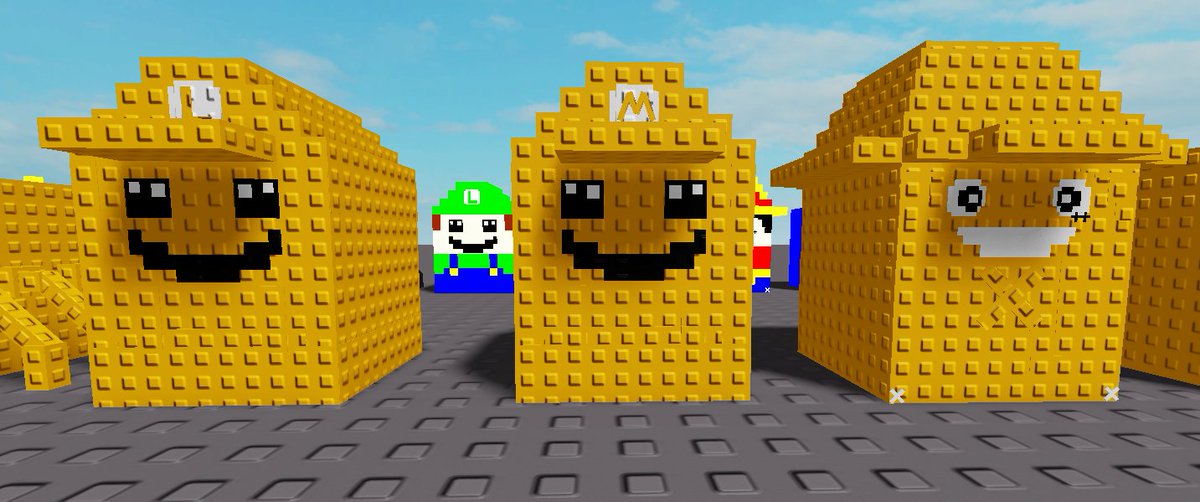 XtroRobloxDev's tweet photo. Commission for blocky character models has been finished. (Consists of 40 models with 4 mutations) (Bunny, Monkey, Noob, King, Trallalelo, Spider, Luigi, Mario, Luffy, Huggy Wuggy) https://t.co/8tlmfcnQgv