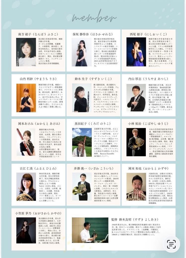 そして5月3日午後2時から山形市民会館小ホールでグランパルティータの午後に出演します。鈴木良昭先生を慕って集まった演奏家の山形公演です。