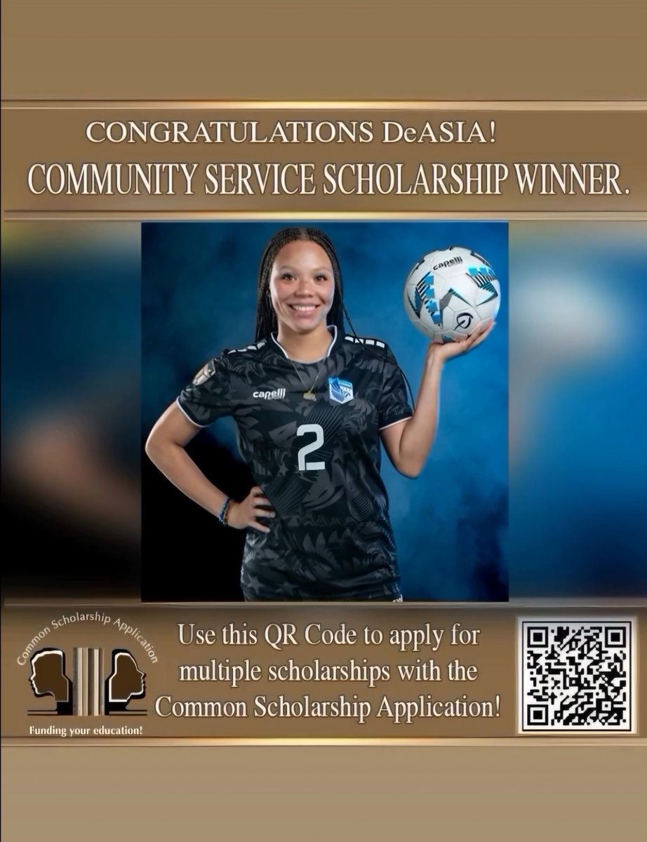 DeAsiaMauldin's tweet photo. Proud to be a 2026 Community Service Scholarship Winner, sponsored by the Common Scholarship Application (CSA). https://t.co/K6cVZBV0J5 https://t.co/lAixa6zAwC