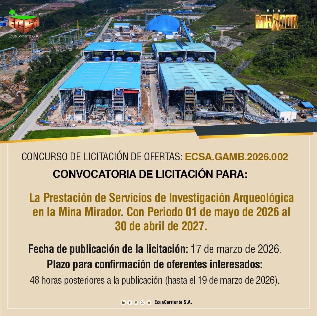EcuaCorriente S.A. tweet media