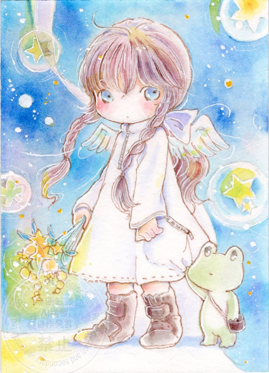 「おはようございます 『星の花たば』 まよわないように まよってもいいから」|チコリ@✨🐸羽根🪶としっぽ展のイラスト