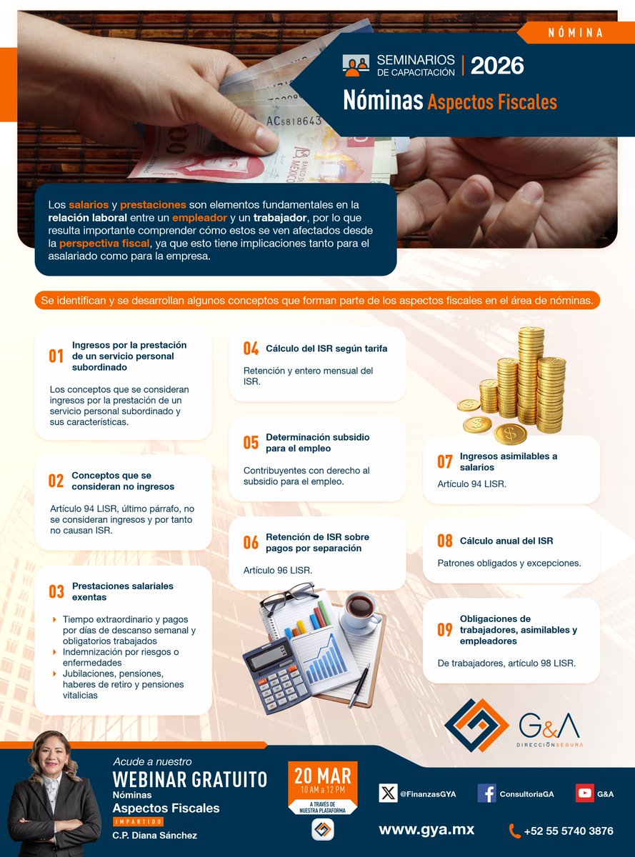 FinanzasGyA's tweet photo. Nóminas (Aspectos Fiscales)
Para acceder gratuitamente a todos nuestros seminarios de capacitación, deberás ingresar a nuestra plataforma.
Plataforma Digital: https://t.co/chFUZLsHi9?
Canal de YouTube: https://t.co/Kl96PRl0aG https://t.co/YY243Jlyqx