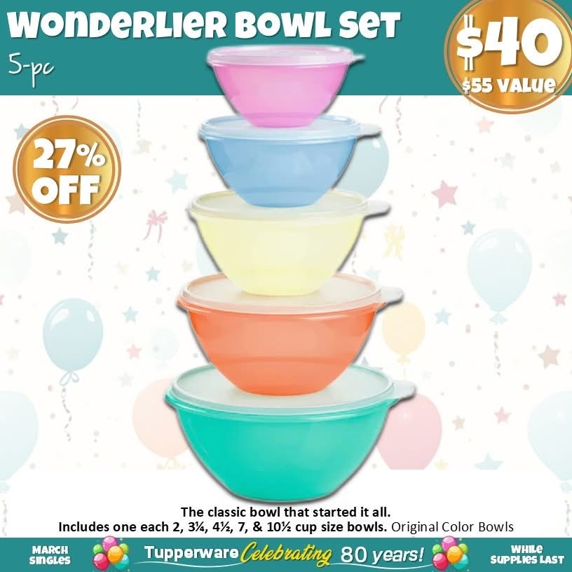 MB_TupParties's tweet photo. Big deals on Tupperware kitchen favorites! 🎉
🥣 Wonderlier Bowl 5-pc Set-  4 options
🥤 Impressions 16 oz Tumblers
📦 Basic Bright Square Set (14-pc)
Everyday essentials @ can’t-miss $ while supplies last! 🏃💨
Grab yours 👇
https://t.co/SYfYnMWSxF

#Tupperware #sales  #deals https://t.co/Is9z1Blxn0