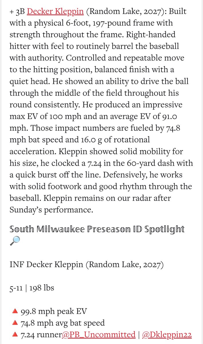 Thank you <a href="/PrepBaseballWI/">Prep Baseball Wisconsin</a> for the quick hits write up!
<a href="/MidwestHalos/">Midwest Halos</a>