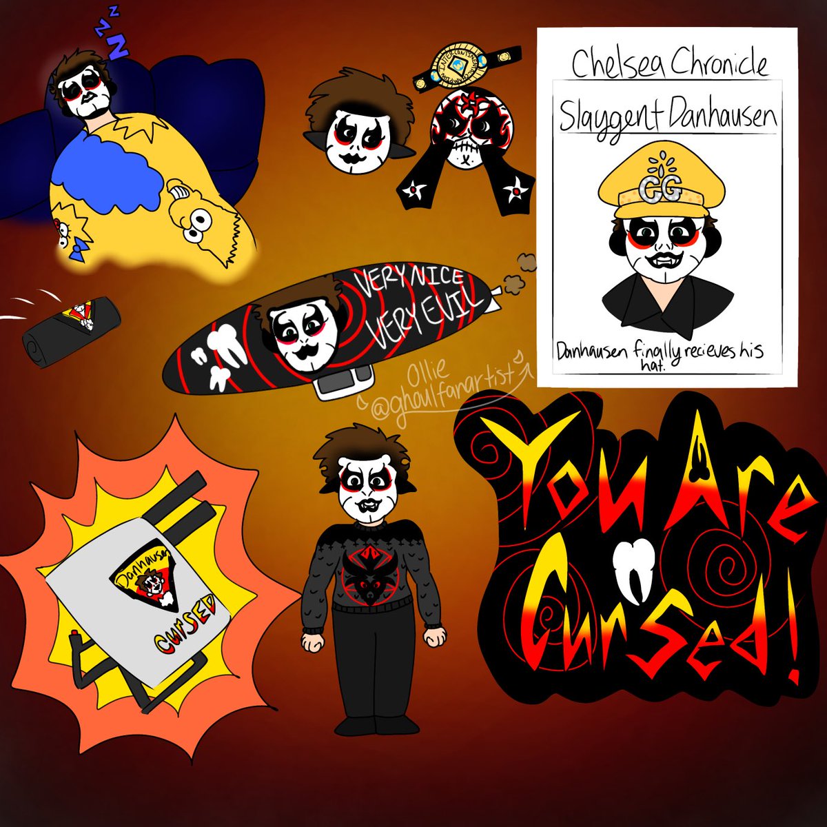 ghoulfanartist's tweet photo. Danhausen doodles I’ve done throughout the past few days!

[ #lovethatdanhausen #rawhausen #smackdownhausen ] https://t.co/eoagXdGw01