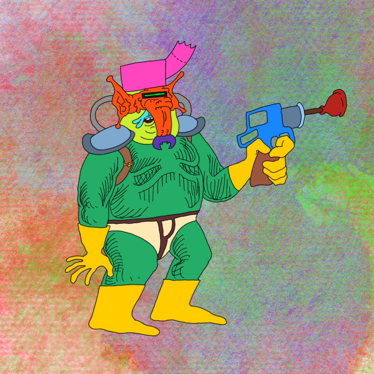 Pretty sick rn. So here's a sorta of a flu-buster. Hopefully he'll give me ecto cooler. Who knows? #ArtistOnTwitter #procreateart #art