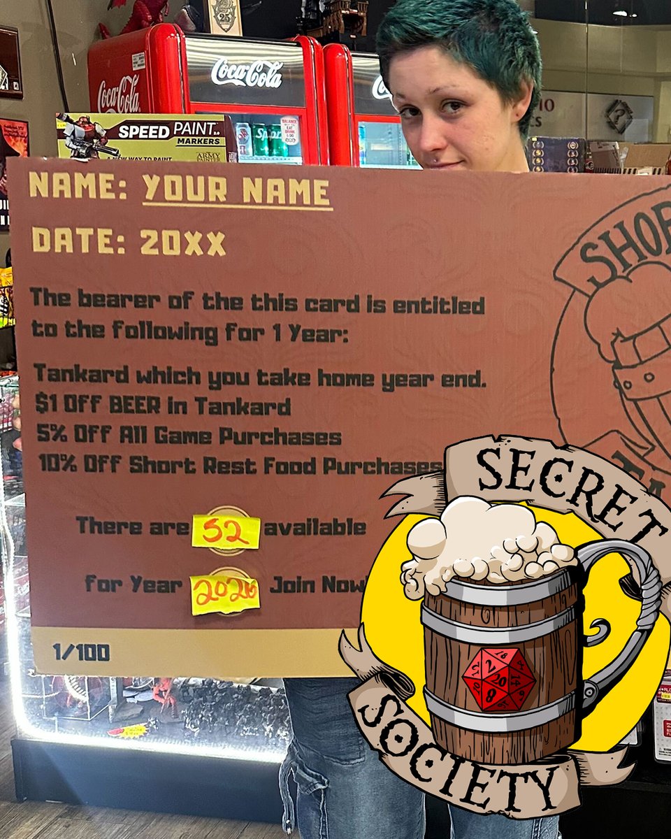 tucgamesgadgets's tweet photo. Are you a member of the Short Rest Tavern's Secret Society? Enjoy exclusive discounts at both the tavern and Tucson Games and Gadgets for an entire year simply by joining (plus, the mug is awesome)! #shortresttavern #localtavern #localbar #secretsociety https://t.co/5PssgFYiOq