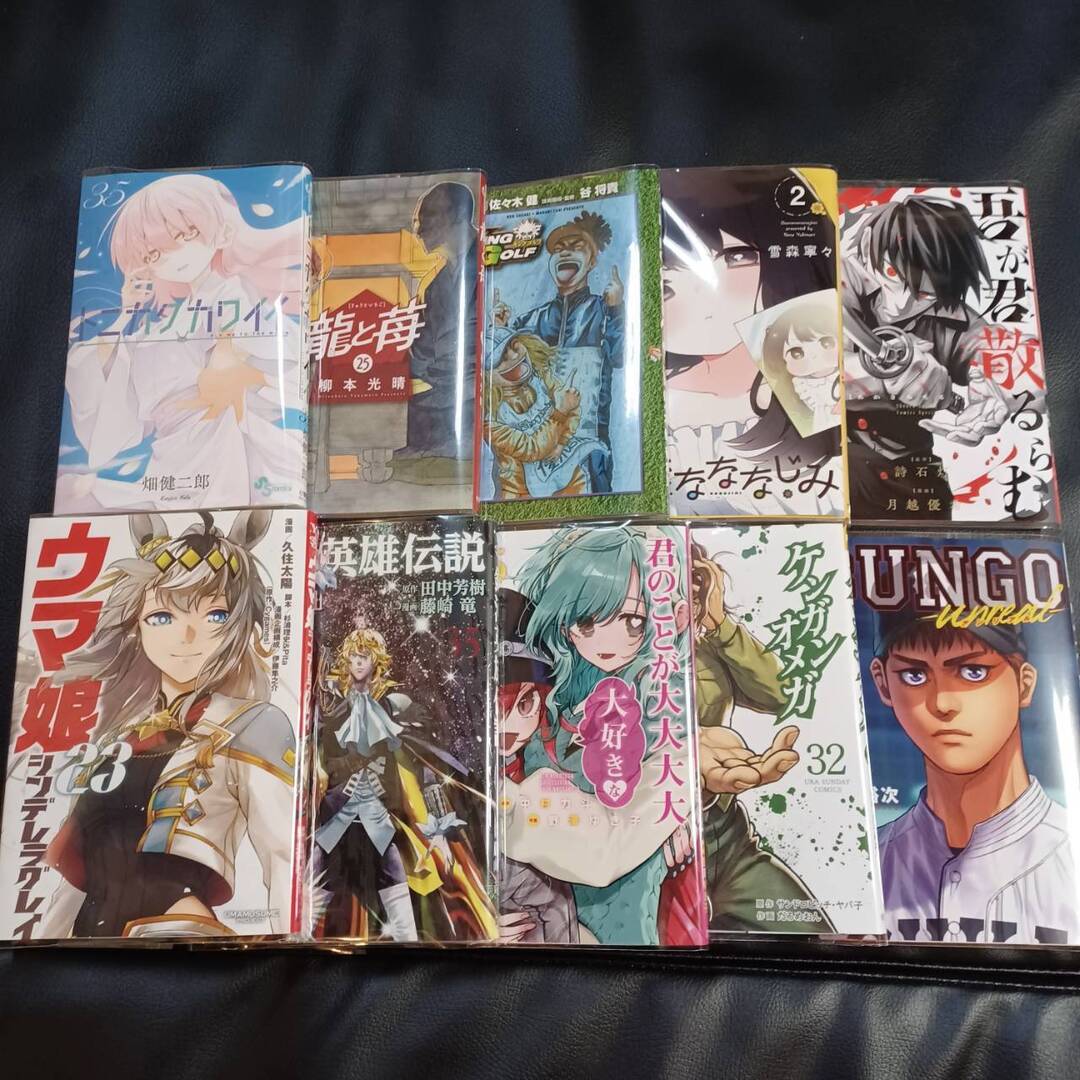 ml_kanamachi's tweet photo. 本日の入荷雑誌&コミック一覧です♪
#ウマ娘シンデレラグレイ 23巻
#銀河英雄伝説 35巻
#君のことが大大大大大好きな100人の彼女 25巻
#ケンガンオメガ 32巻
#BUNGO -unreal- 1巻
#トニカクカワイイ 35巻
#吾が君散るらむ 1巻
#KINGGOLF 44巻
#龍と苺 25巻
#おさななななじみ 2巻
… https://t.co/lhCjcuEwWV