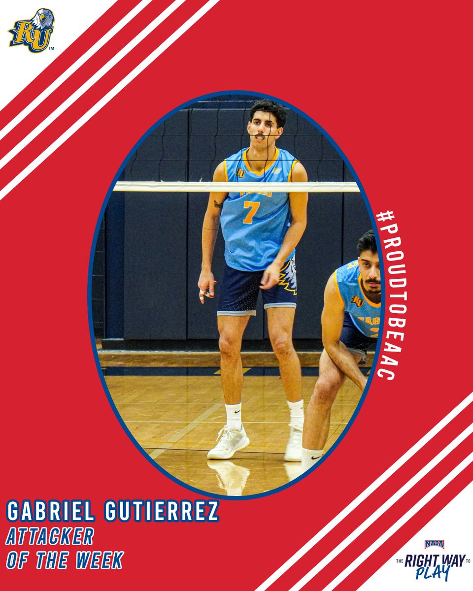 AACsports's tweet photo. 🏐NET MASTERS🏐

@BluefieldRams' Mamadou Dieng and @RU_Eagles' Gabriel Gutierrez were named #NAIAMVB Players of the Week

➡️ https://t.co/4wbZxm35xu

#AACMVB | #ProudToBeAAC | #TheRightWayToPlay https://t.co/D1ffcfVnSs
