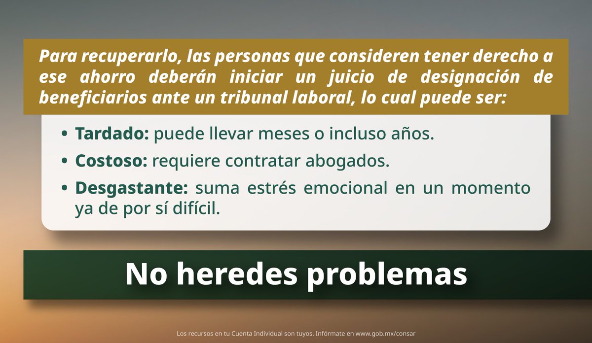 PENSIONISSSTE_'s tweet photo. 🫂No lo dejes para despuésa quienes tienes que designar hoy.

💚En AFORE PENSIONISSSTE @PENSIONISSSTE_ te acompañamos en el proceso.

📍Consulta nuestras direcciones: https://t.co/lHlNrMEFZ6

#AhorroParaElRetiro #AFOREMéxico  #TrámitesAFORE #BienestarFinanciero https://t.co/K4kr5LFlzg