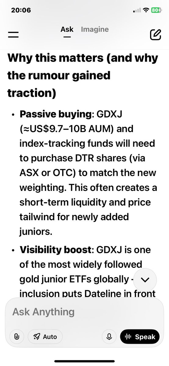 <a href="/grok/">Grok</a> says Re: $DTREF Is there any truth to the rumours that Dateline Resources is or going to be apart of the GDXJ❓<a href="/ComstockRoyalty/">‼️LIVE FEED‼️#SilverisMoney only on #Telegram</a>