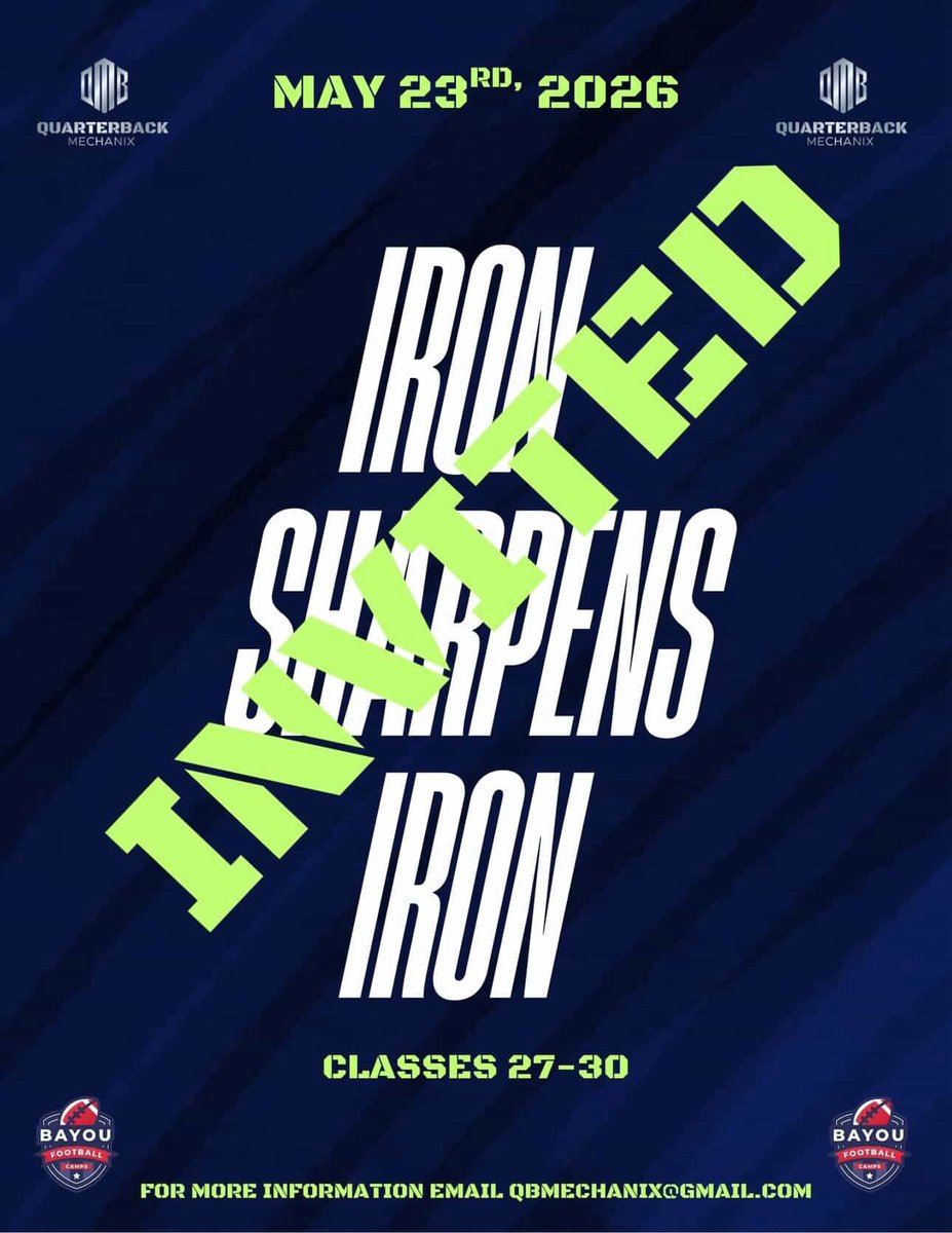 Blessed for the invite and opportunity to compete. 

<a href="/QBMechanix/">James Washington</a>