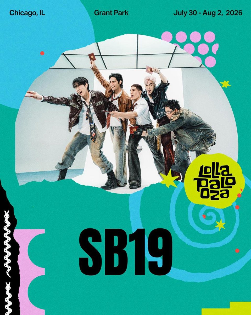 psngayondigital's tweet photo. 'WE'LL BE PERFORMING ON THE LOLLAPALOOZA STAGE'

P-pop boy group na SB19, inanunsyo na kasama sila sa 2026 lineup para sa music festival na Lollapalooza. https://t.co/1sVtyZi889