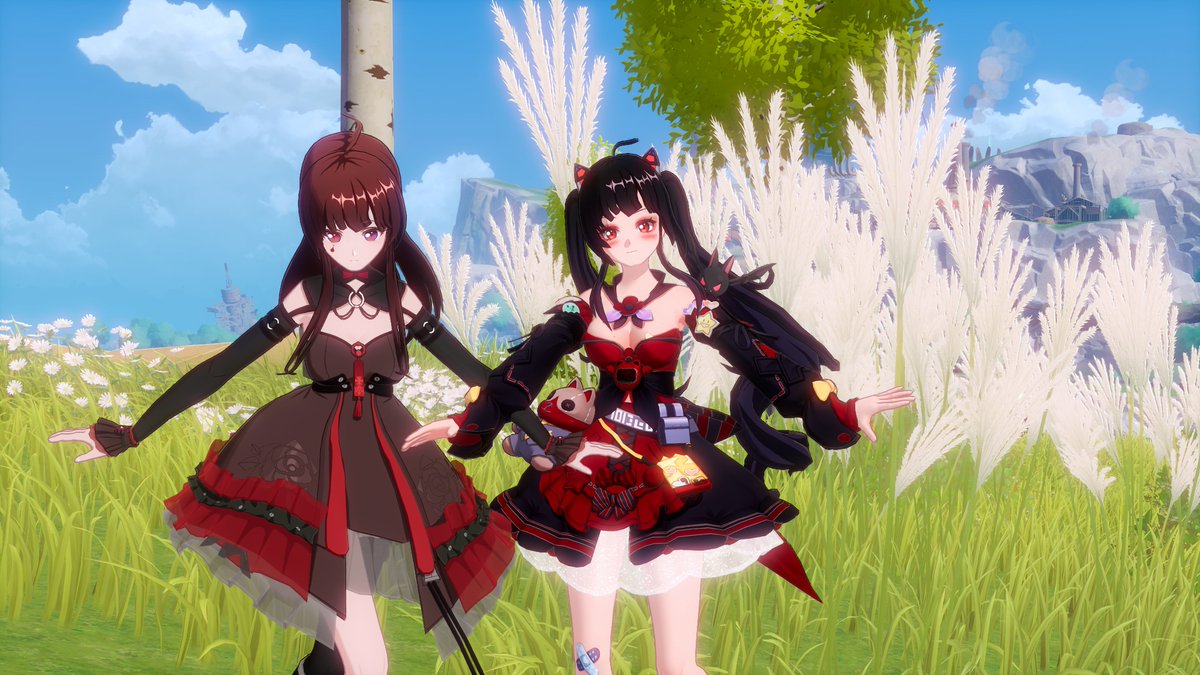 86pooh_'s tweet photo. 豚さん(@Buta_chihaya)と天使×悪魔デートした👼👿
この日だけは豚さんじゃなくて牛さんだった🐄
ふたりともかわいいでしょお(*´▽｀*)
#ToF #幻塔SS #ジュル像 https://t.co/d6q9pek5rr