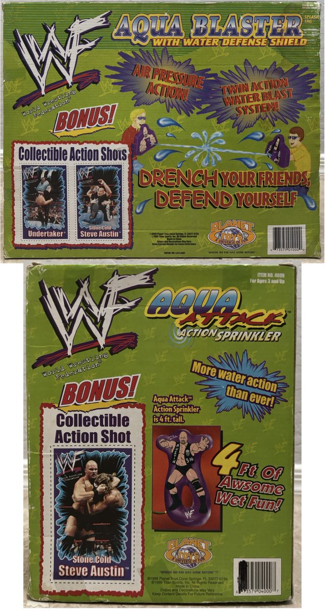 NickGinoK1's tweet photo. #MailDay: Happy Belated 3:16 Day!
A cool set of trading cards of Stone Cold Steve Austin and Undertaker on the back of these WWF Aqua Blaster/Aqua Attack boxes!
#WrestlingTradingCards #tradingcards #wrestlingcards #planettoys @WWE #316Day @steveaustinBSR https://t.co/2jTBiD3P0v