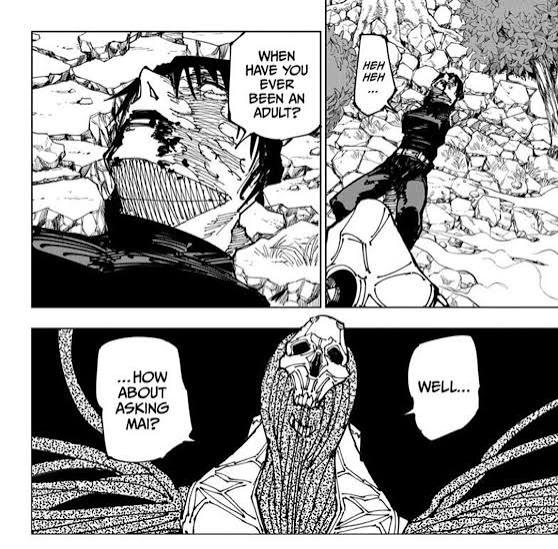 AGuyNamedMyst's tweet image. Ermmmm de hecho 🤓

Naoya, arriba de Maki pinneandola al suelo: "esto... me trae recuerdos... hay ciertas cosas que los niños no pueden hacer, que son faciles para los adultos..."

Maki: "Cuando has sido tu un adulto?"

Naoya: "Porque... no le preguntas a Mai?"