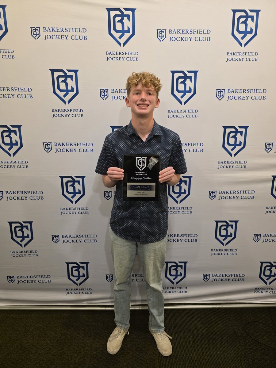 CentennialHawks's tweet photo. Congratulations to track athlete Adam Brady on his Bakersfield Jockey Club Award.  Not only is Adam a beast on the track, he carries a 4.3 GPA in honors and AP classes. To top it off he will be heading to the state championships with the Mock Trial team this weekend. https://t.co/bDdCs7Tr8E