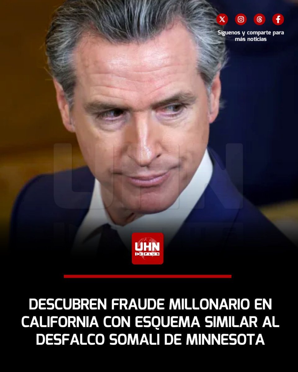 🇺🇸‼️ | El periodista conservador Nick Shirley, conocido por destapar el fraude millonario en Minnesota, ha revelado un escándalo aún mayor en California bajo el mando del progresista Gavin Newsom, con irregularidades que ascenderían a 170 millones de dólares. Shirley denuncia que