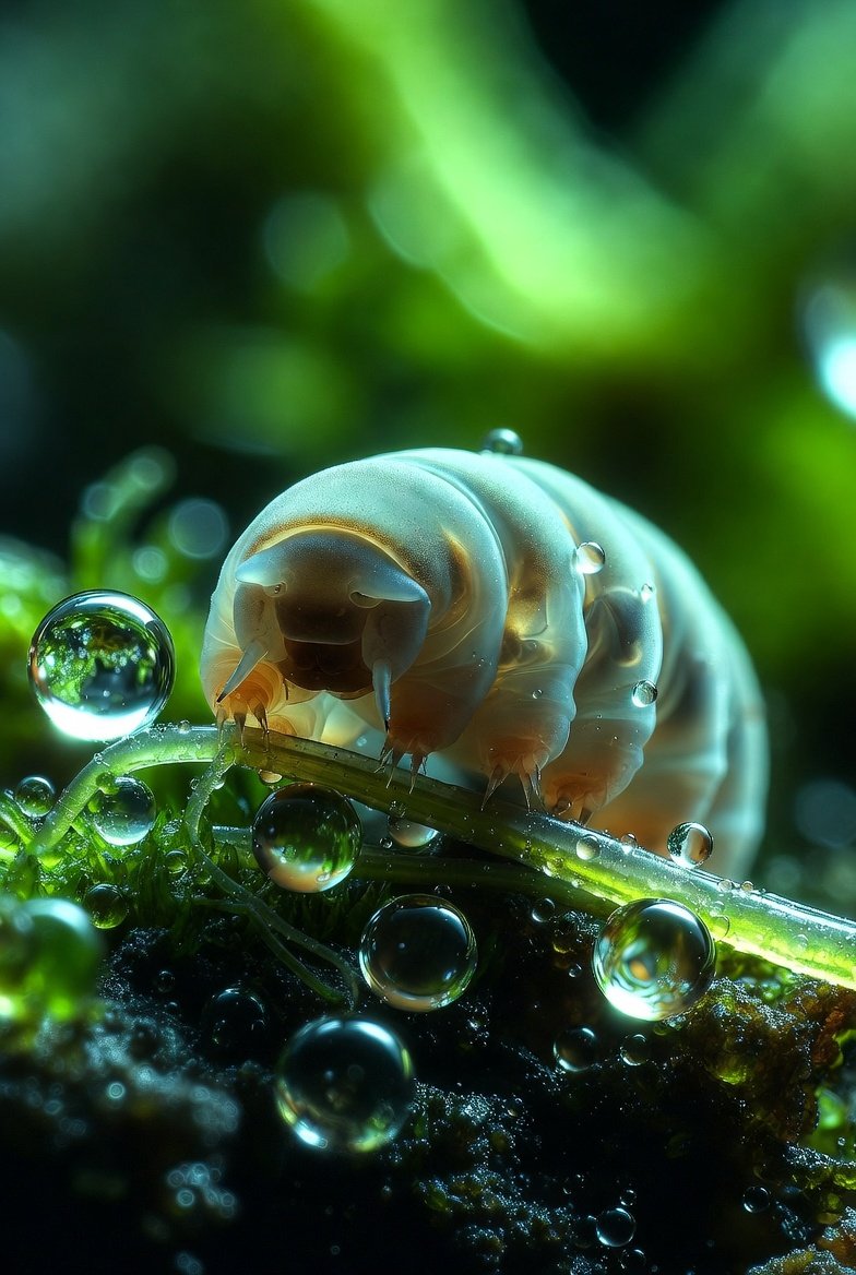 IamSunnita's tweet photo. Tardigrades (0.5mm “water bears”) are incredibly resilient microscopic animals that can survive extreme conditions,space vacuum, near absolute zero (-272°C), intense heat (150°C), extreme radiation, and even decades without water. 
#waterbear #MicroLife #BiologyFacts #WildScience https://t.co/hFWkfKPAUj
