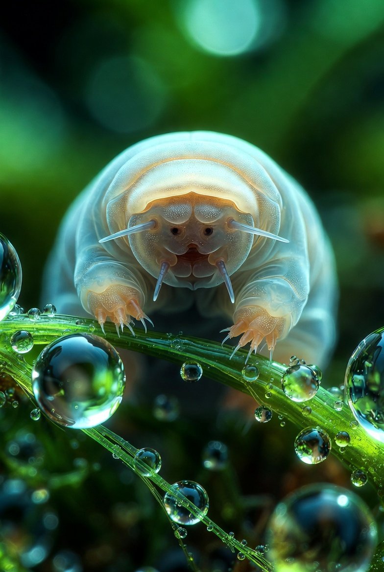 IamSunnita's tweet photo. Tardigrades (0.5mm “water bears”) are incredibly resilient microscopic animals that can survive extreme conditions,space vacuum, near absolute zero (-272°C), intense heat (150°C), extreme radiation, and even decades without water. 
#waterbear #MicroLife #BiologyFacts #WildScience https://t.co/hFWkfKPAUj