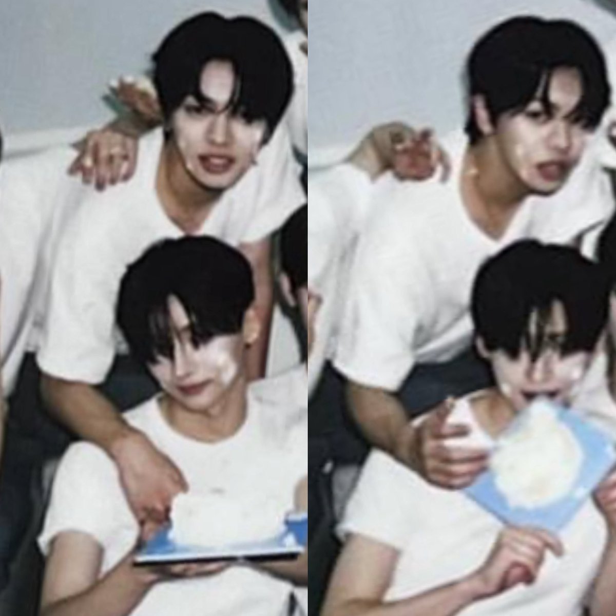 looking back and there was no reason for him to grab on sangwon like this but they were both happy I’m ctfu