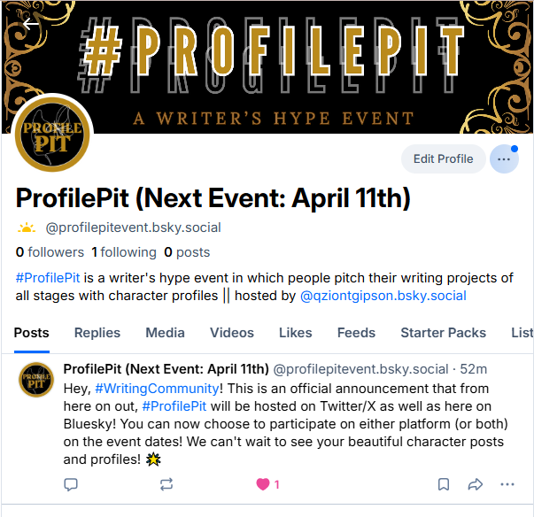 ProfilePit (Next Event: April 11th) tweet media