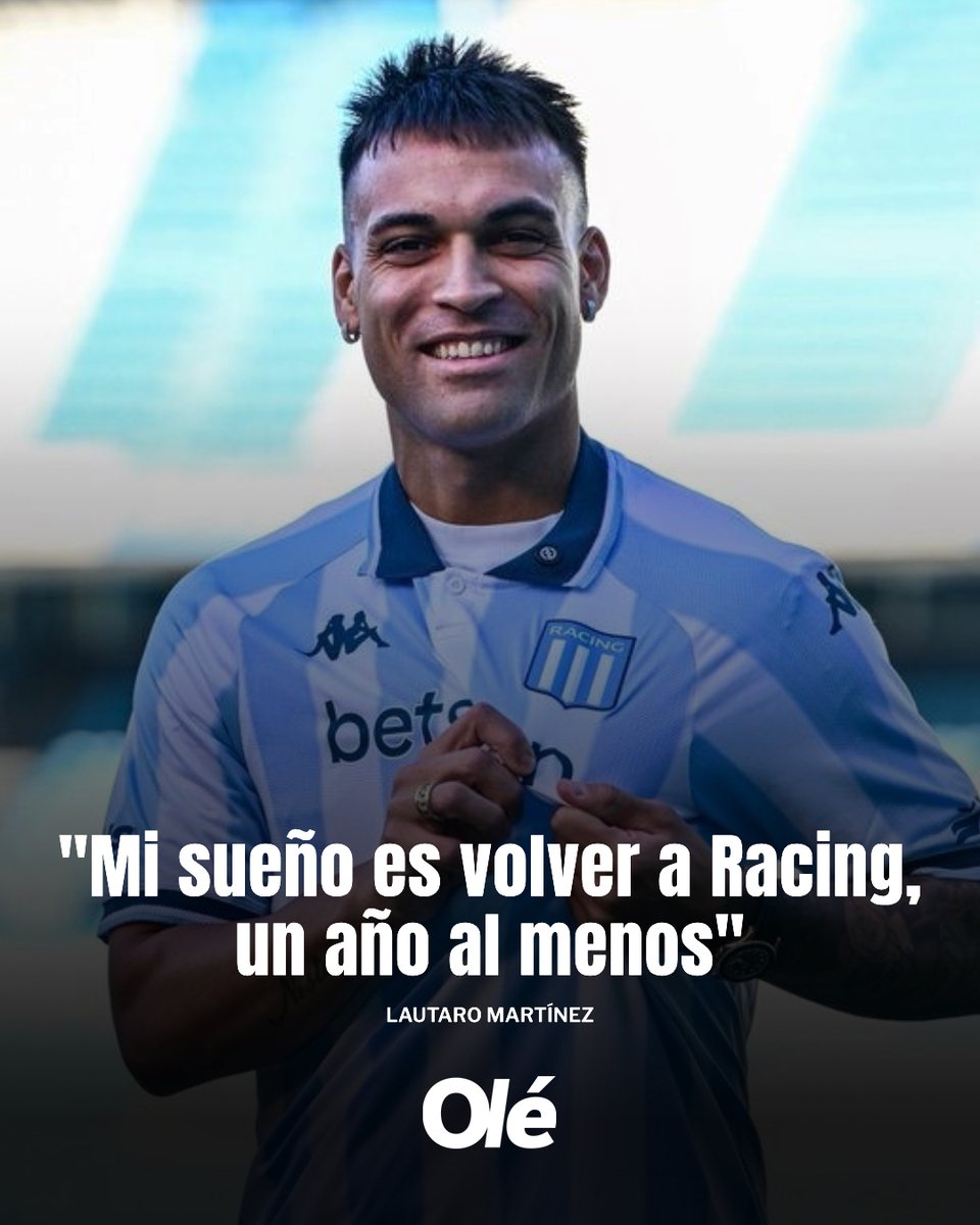 💣 LAUTARO MARTÍNEZ: "MI SUEÑO ES VOLVER A RACING, UN AÑO AL MENOS" 🔵⚪️

🗣️ "Mi mujer me acompaña, obviamente. Me banca. Después, depende de muchas cosas: familiares, momentos, de físicamente cómo esté… No sé cuándo" 

🗣️ "Todavía tengo tres años de contrato en el Inter y me