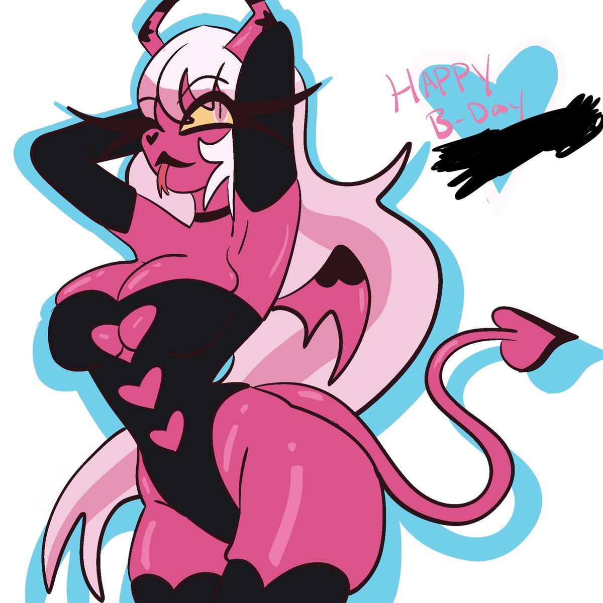HexyiArt's tweet photo. A birthday gift! 
They wished to remain anonymous. :>

It’s ya girl from Helluva Boss https://t.co/6oxOZWgkqU