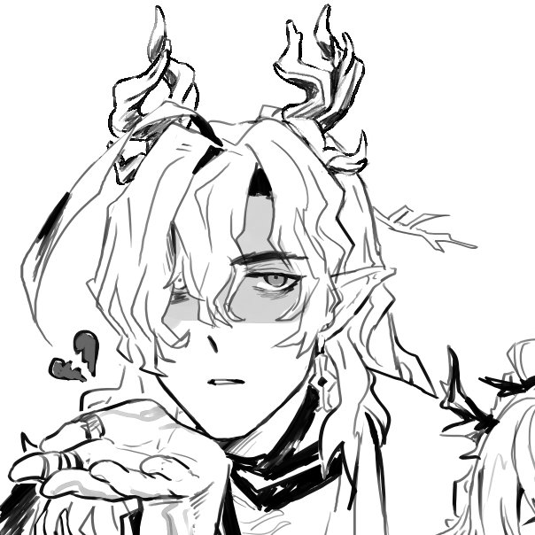 드디어 왕 뿔을 제대로 그릴수있어 (소재를 쓰다)